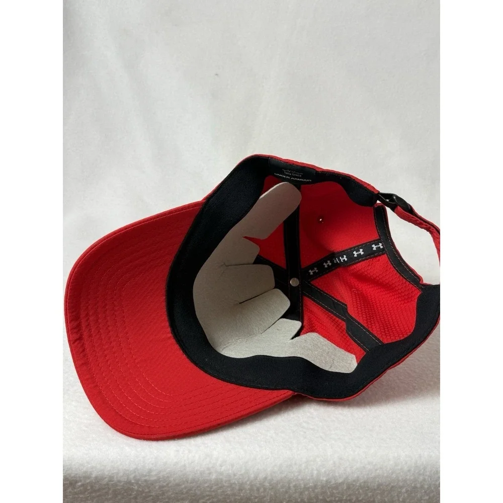 Under Armour Liberty Cup Hat Red Adjustable Golf Cap American Flag Logo Mens